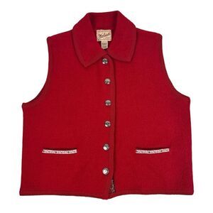 Woolrich Boiled Felted Wool Red Large Vest